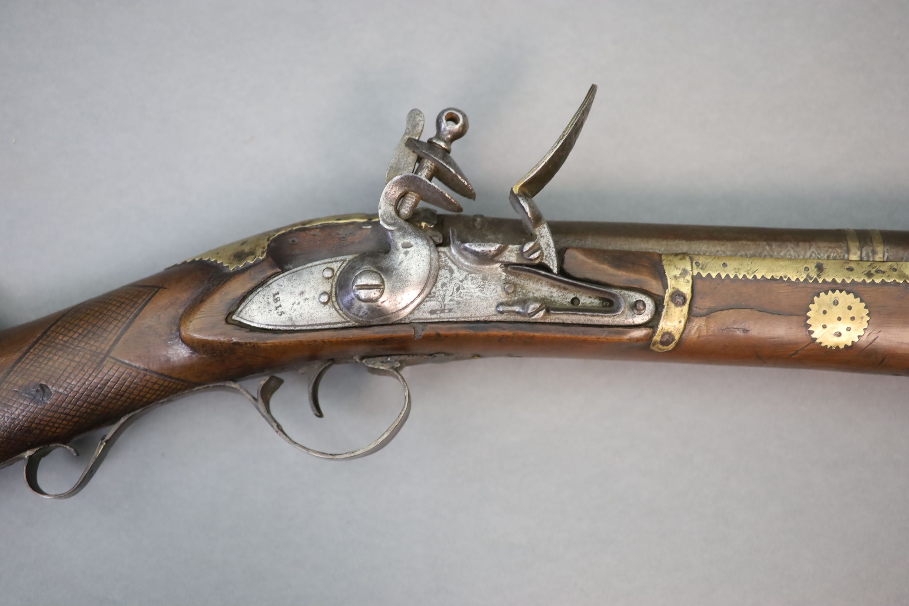 An early 19th century Indian flintlock blunderbuss, East India Company, Total length 95 cm